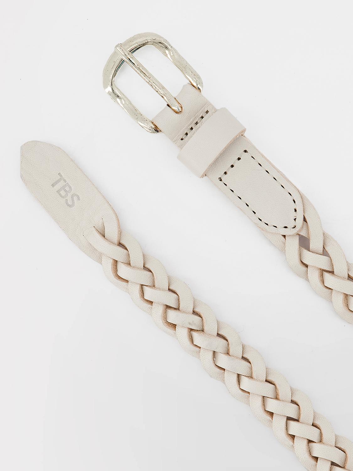 Ceinture en cuir femme creme ALIBELT