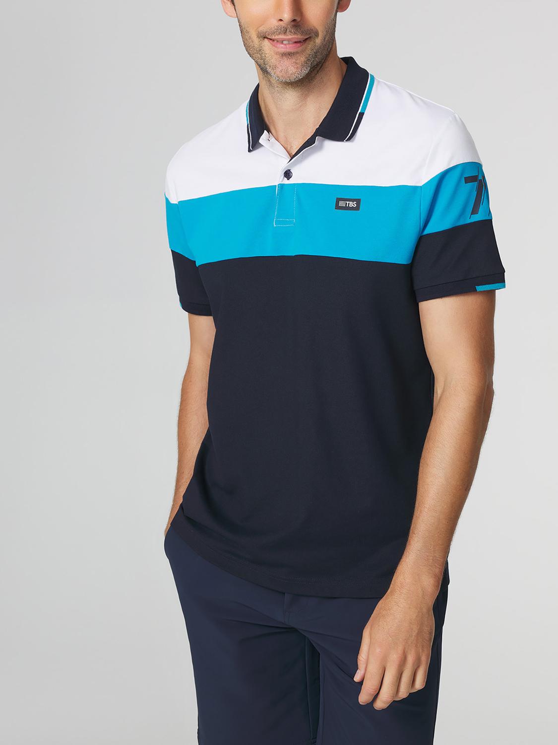 Polo Homme Coupe Ajustée Bleu et Blanc EVANSPOL