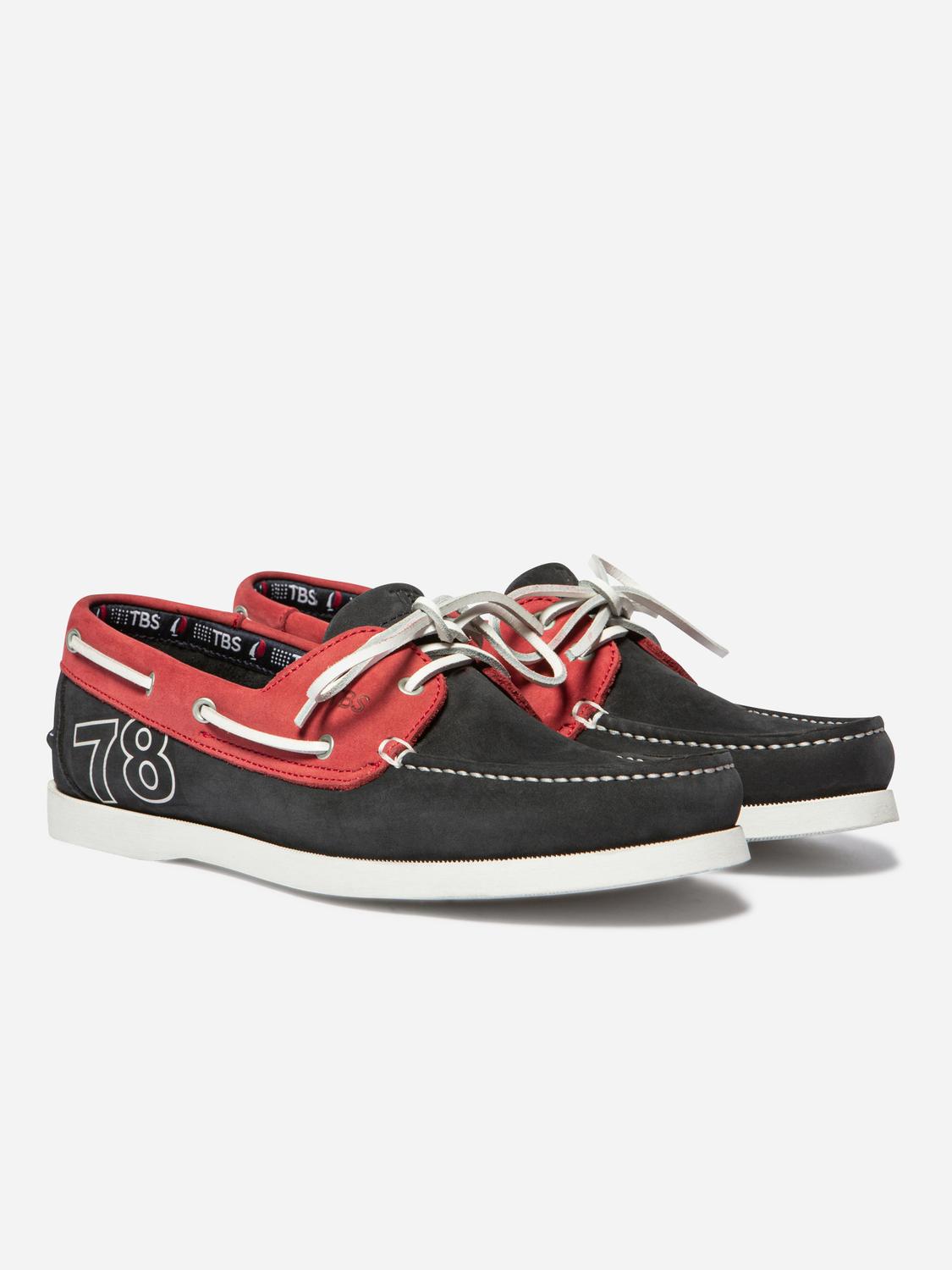 Chaussures bateau homme navy et rouge PHENN