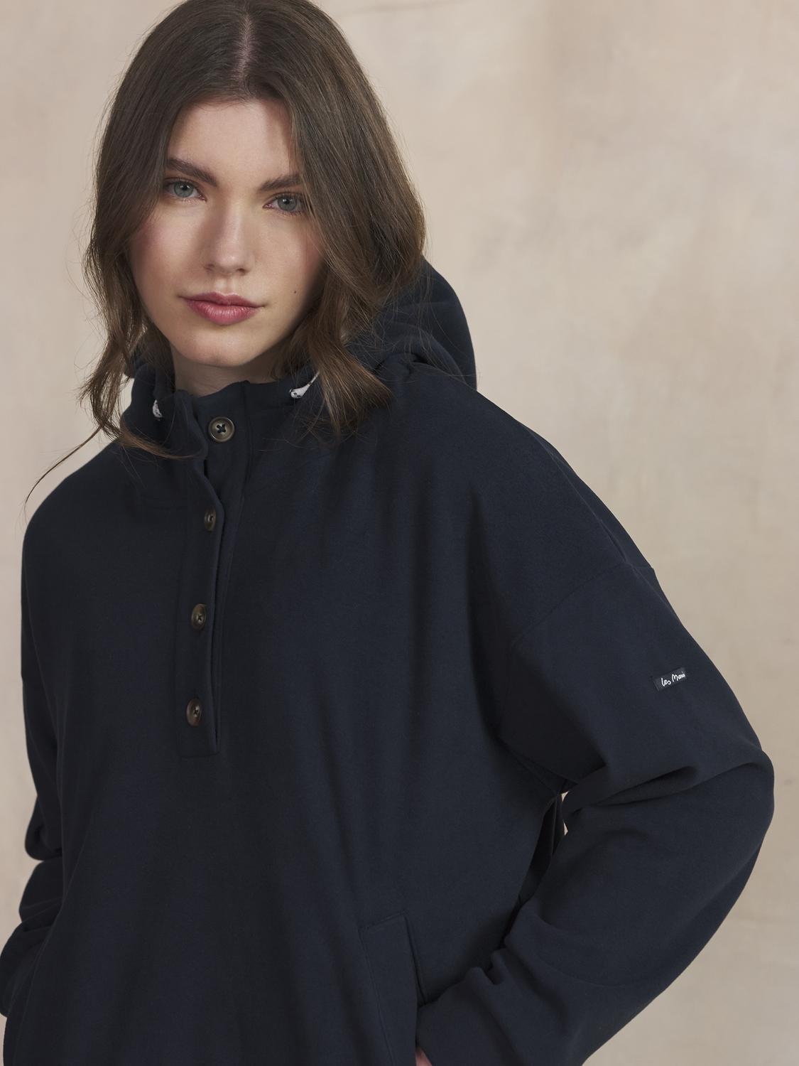 Sweat Col Camionneur Femme Marine SOLYACAM