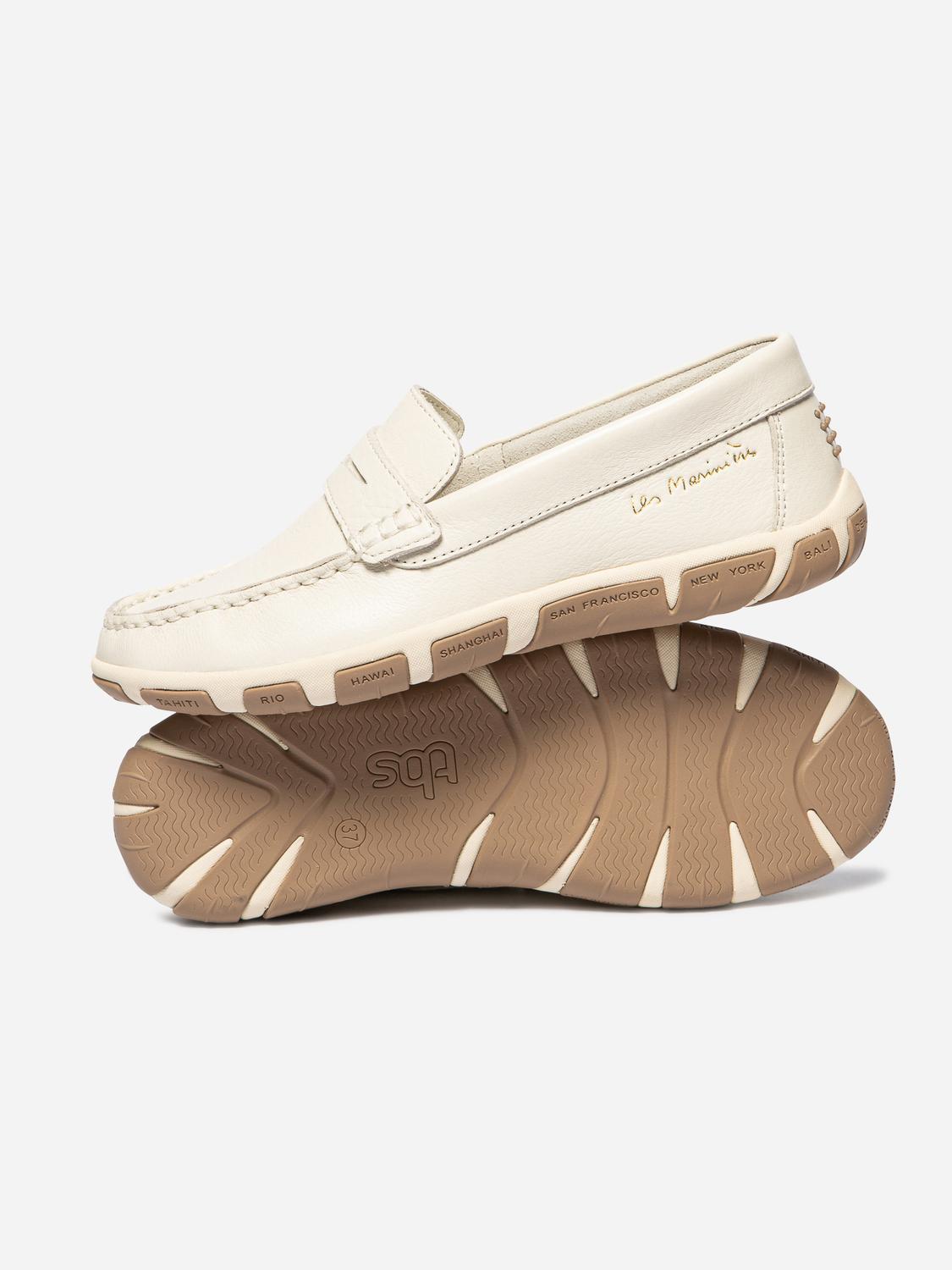Mocassins femme light beige et chatain JAZABEL