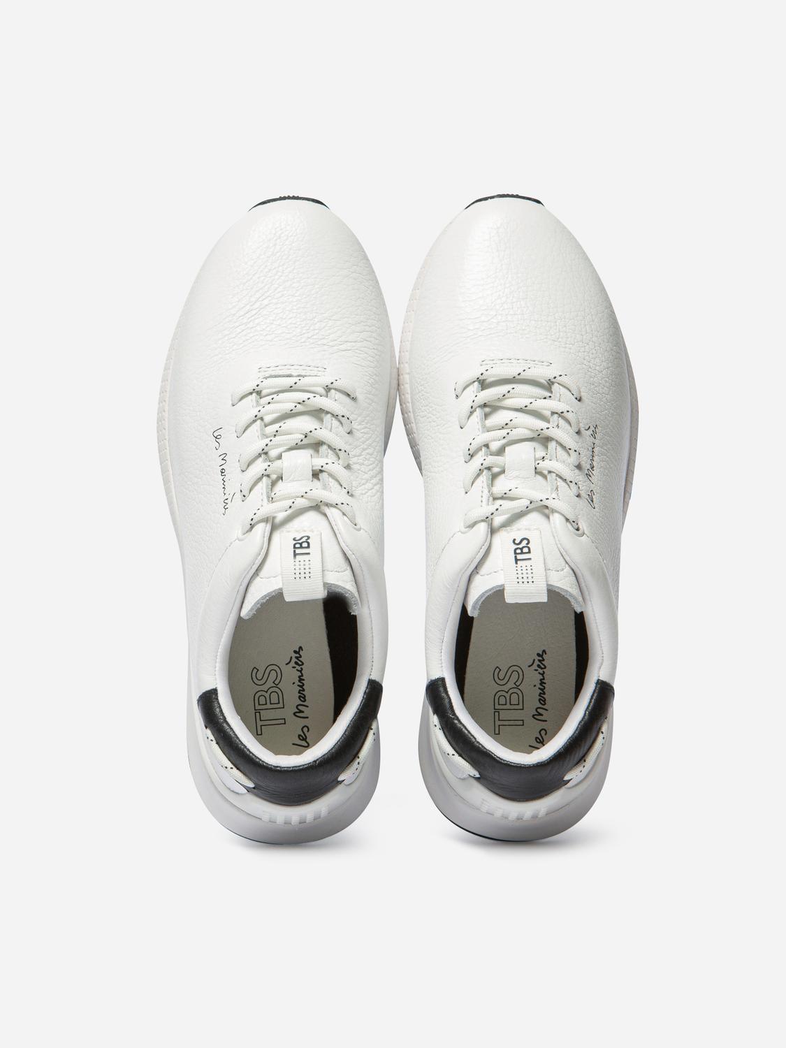 Tennis Femme Confort Cuir Blanc
