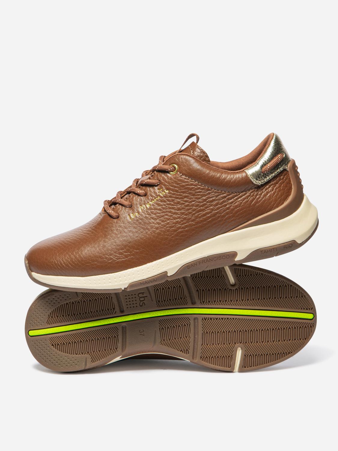 Running Femme Doublée Textile Cuir Pecan et Champagne JAZZRUN