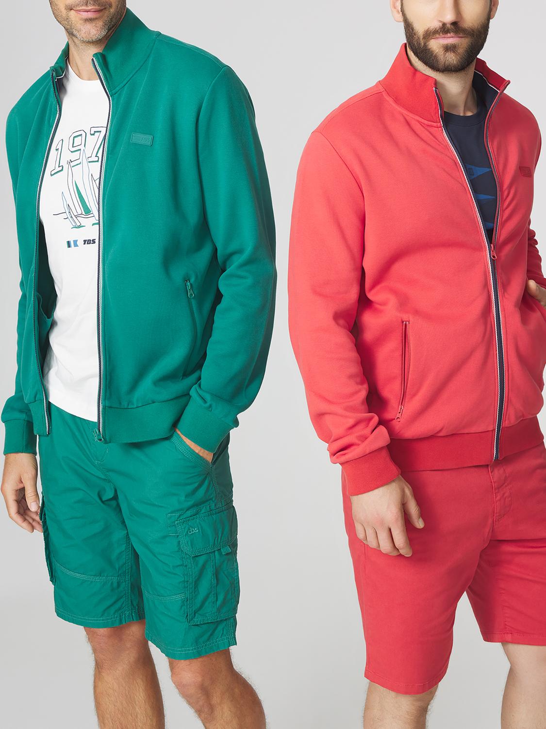 Sweat Zippé Homme Col Montant Vert LONNIGIL