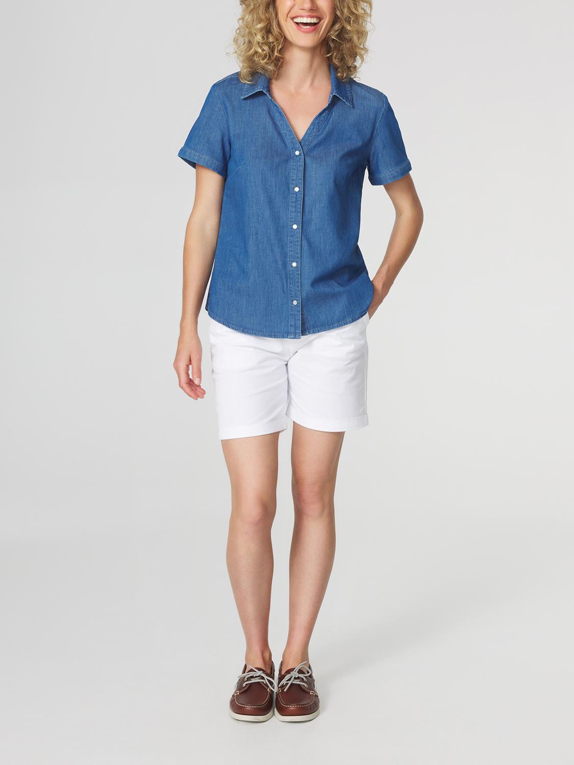 Chemise Femme Col Sans Bouton Bleu MANDYCHA