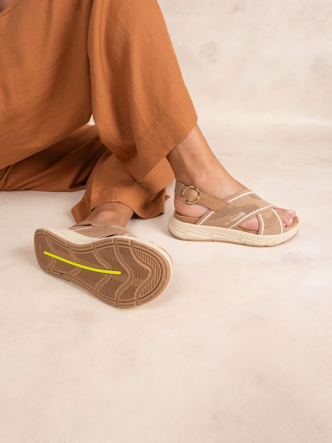 Sandales compensées femme cappucino LAIHONA