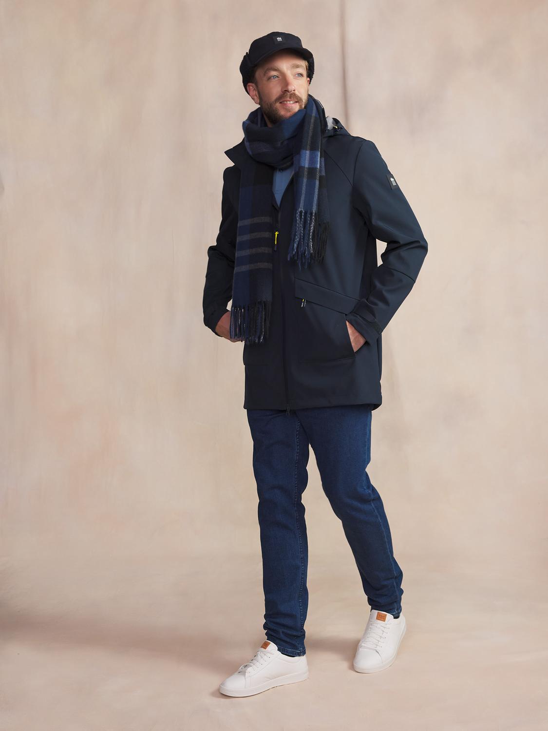Manteau Long Homme Déperlant Marine HELNYLON