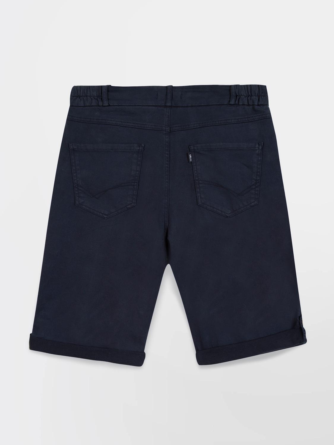 Bermuda Femme Ceinture Semi-élastiquée Bleu marine SINTAMID