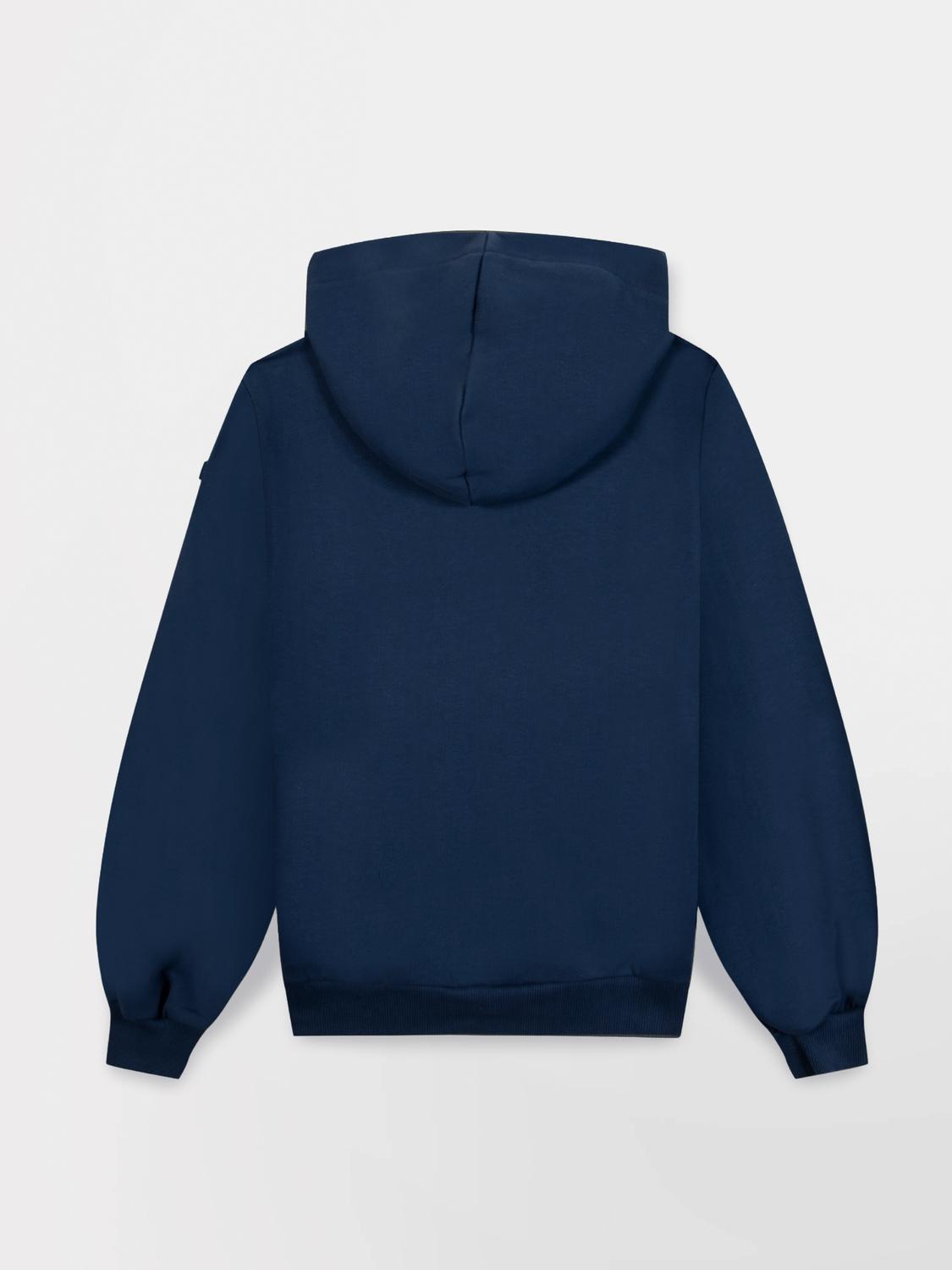 Sweat à capuche zip bleu marine Debrazip