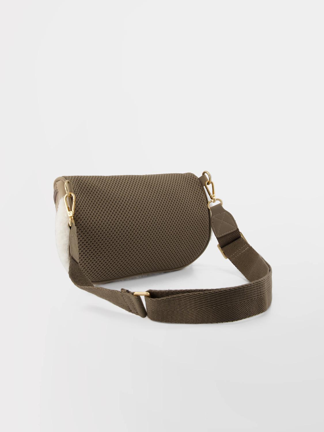 Sac Banane Femme Cuir Dark Taupe et Off White JAZABAN