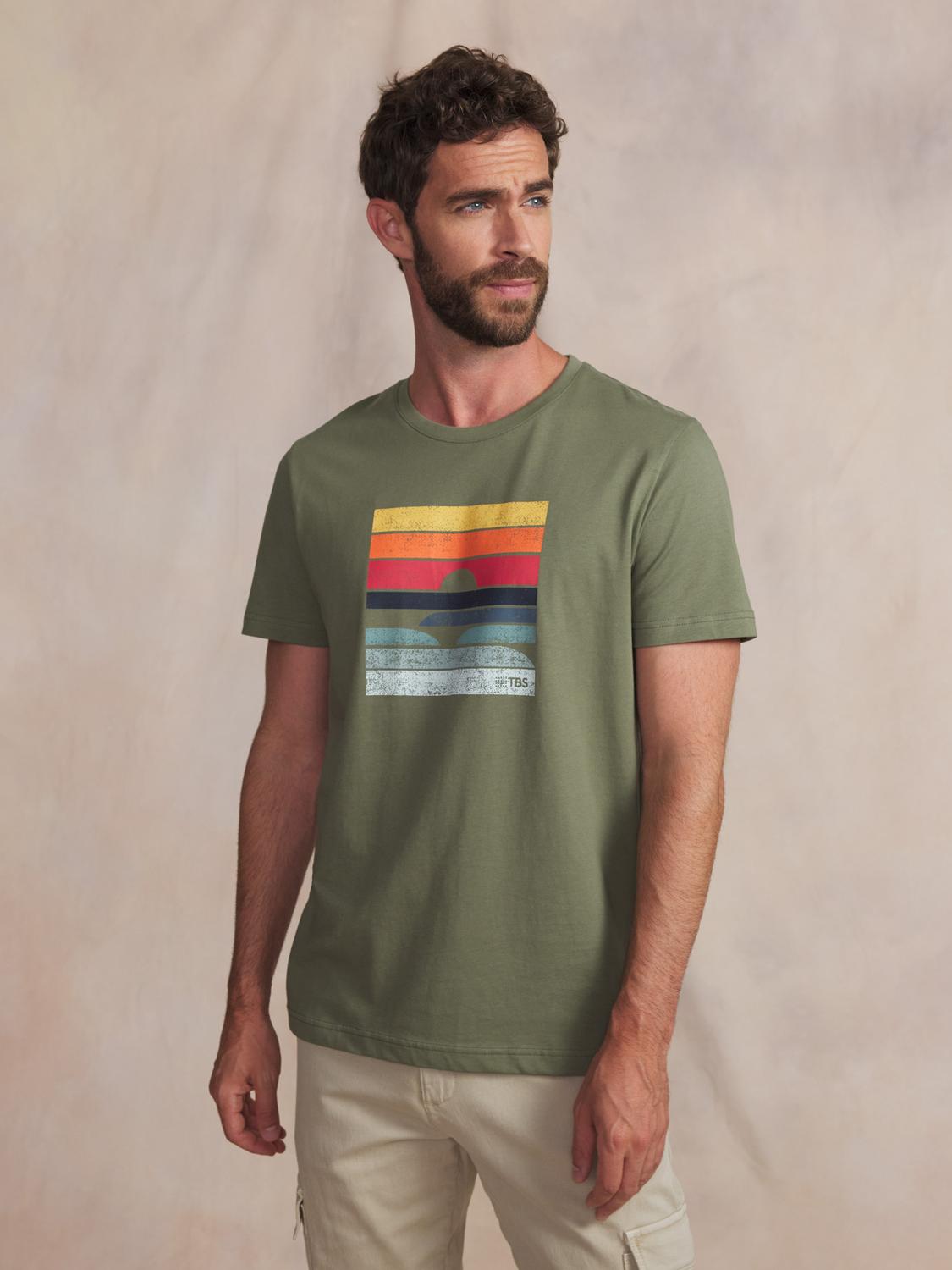 Tee-shirt en maille homme kaki KERANTEE