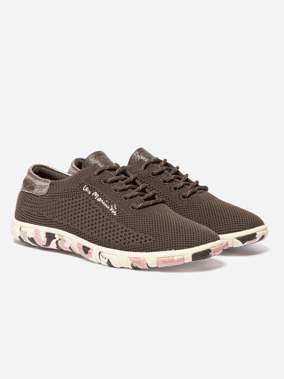 Tennis Femme Textile Recyclé Marron JAZARIA Tennis Femme Textile Recyclé Marron JAZARIA