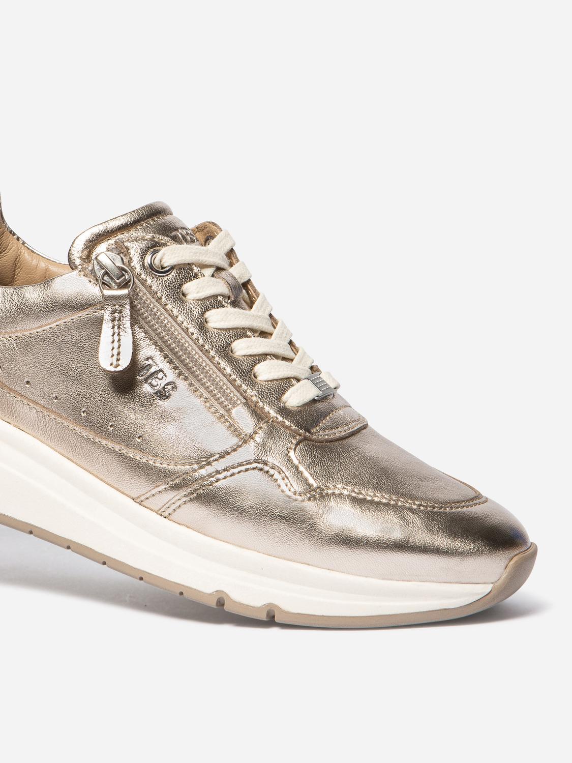 Women's leather sneakers Bronze BLONZIP