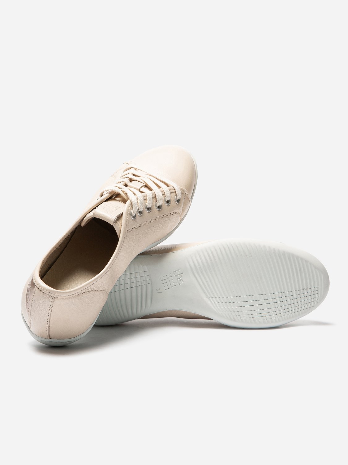 Tennis Femme Confort Cuir Beige