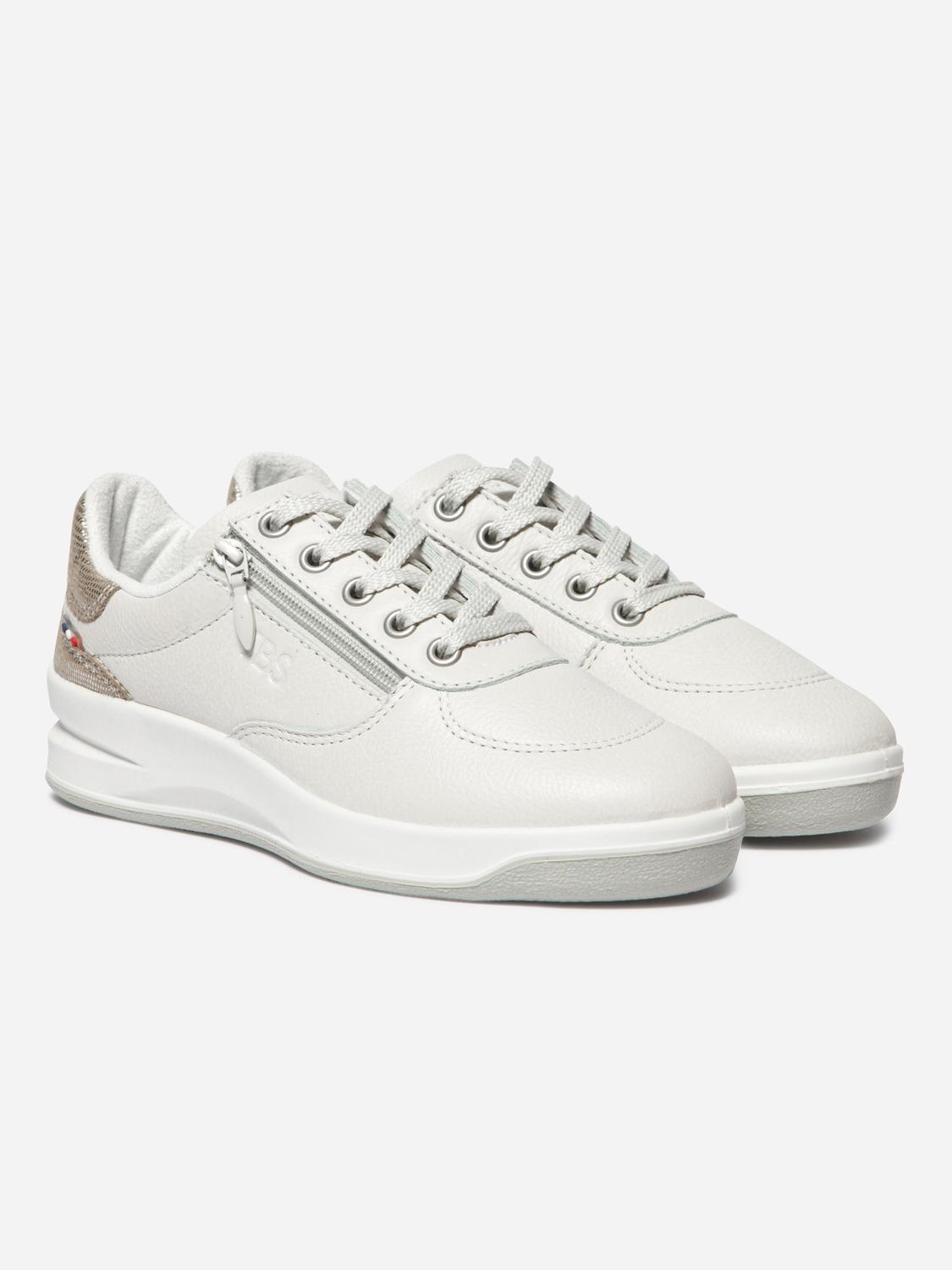 Women's leather sneakers White and Silver BRAZIP