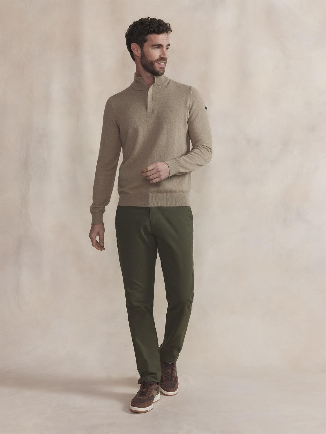 Pull Col Camionneur Homme Beige MALIKCAM