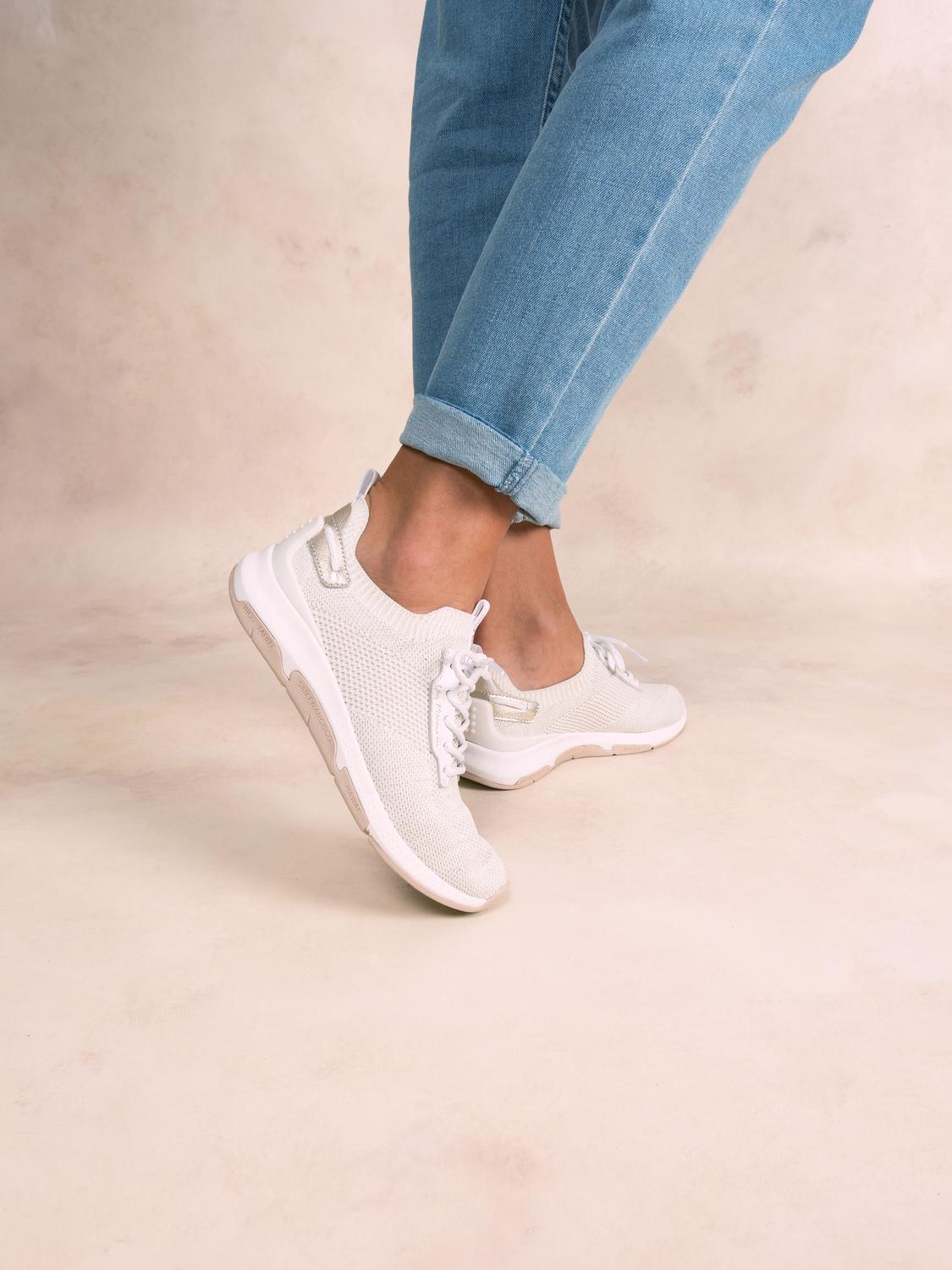 Women's Comfort Recycled Textile Marl White Sneakers JELLINA