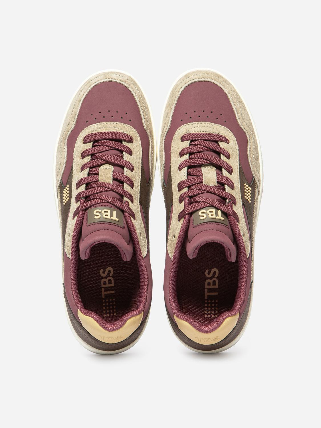 Tennis Femme Cuir Nubuck Rouge ALMERIA Tennis Femme Cuir Nubuck Rouge ALMERIA