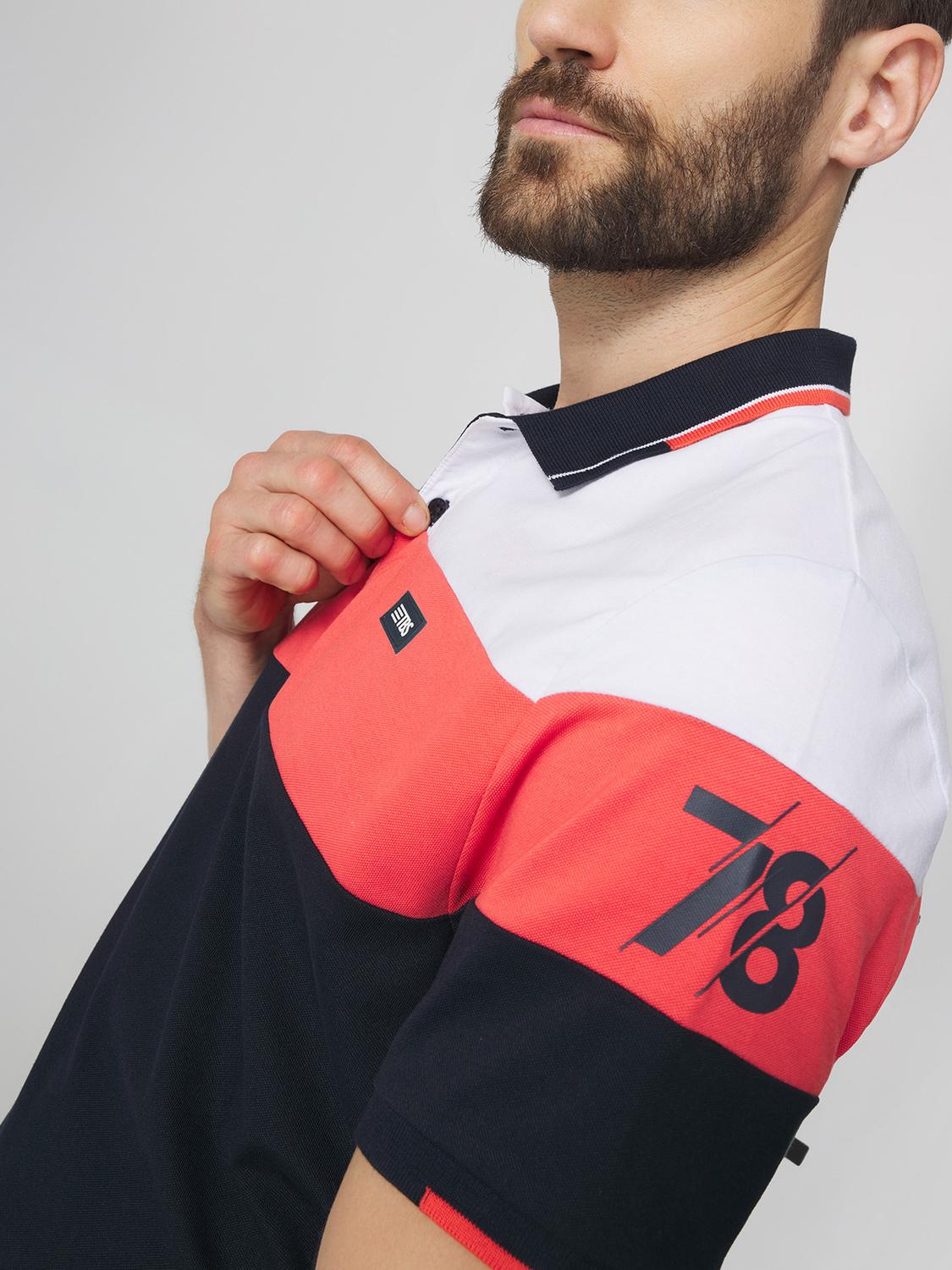 Polo Homme Coupe Ajustée Rouge et Blanc EVANSPOL