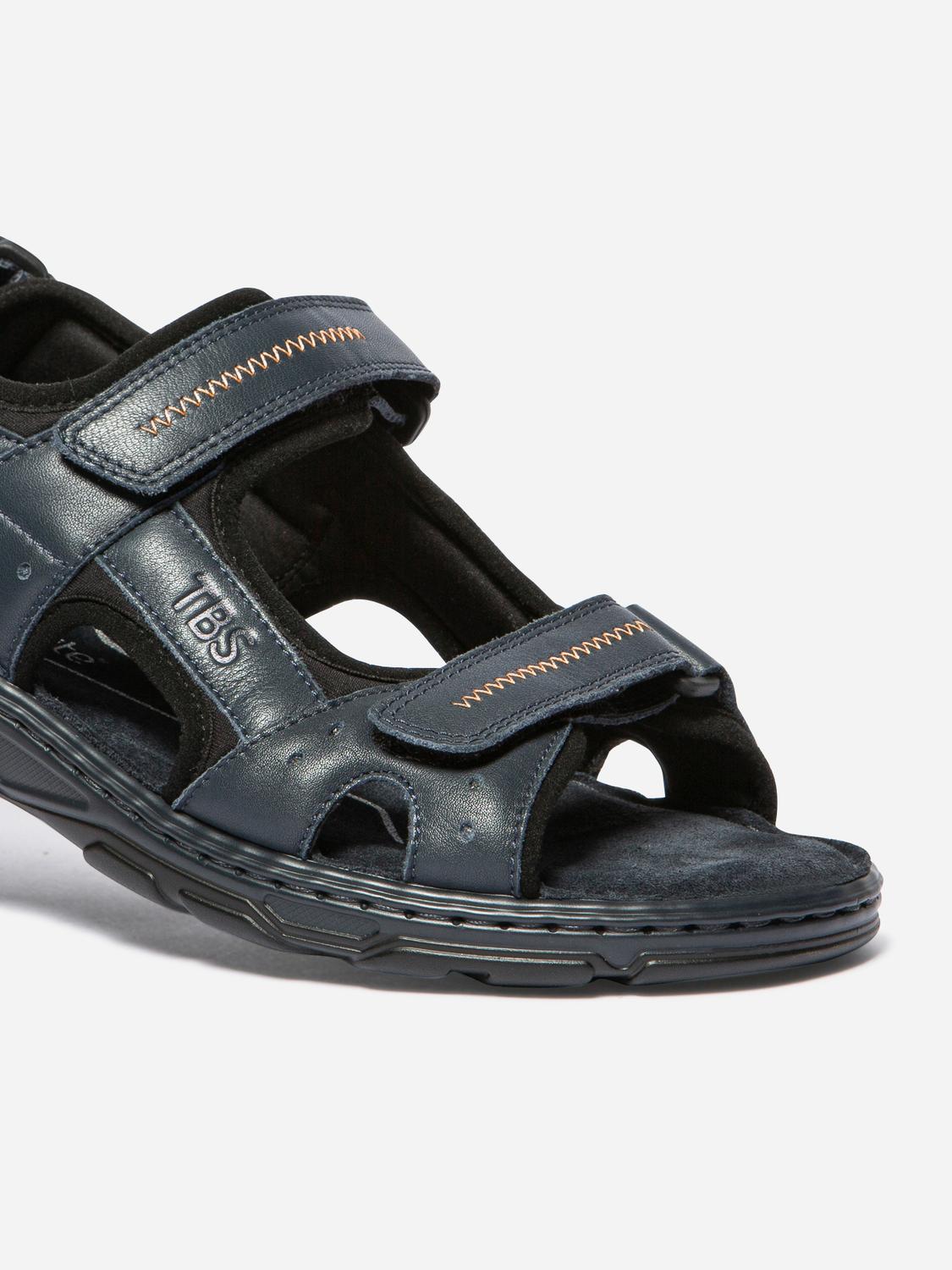 Sandales plates homme navy et noir JOHALIN