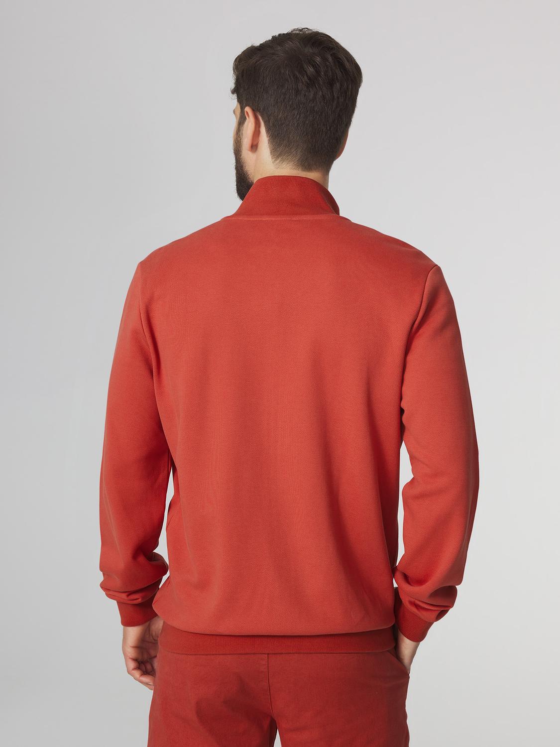 Sweat Zippé Homme Col Montant Rouge LONNIGIL