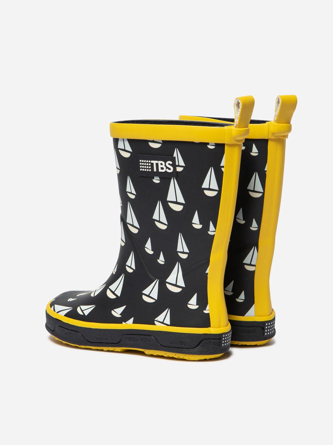 Botte Caoutchouc Enfant Marine Bateau ROSARIE