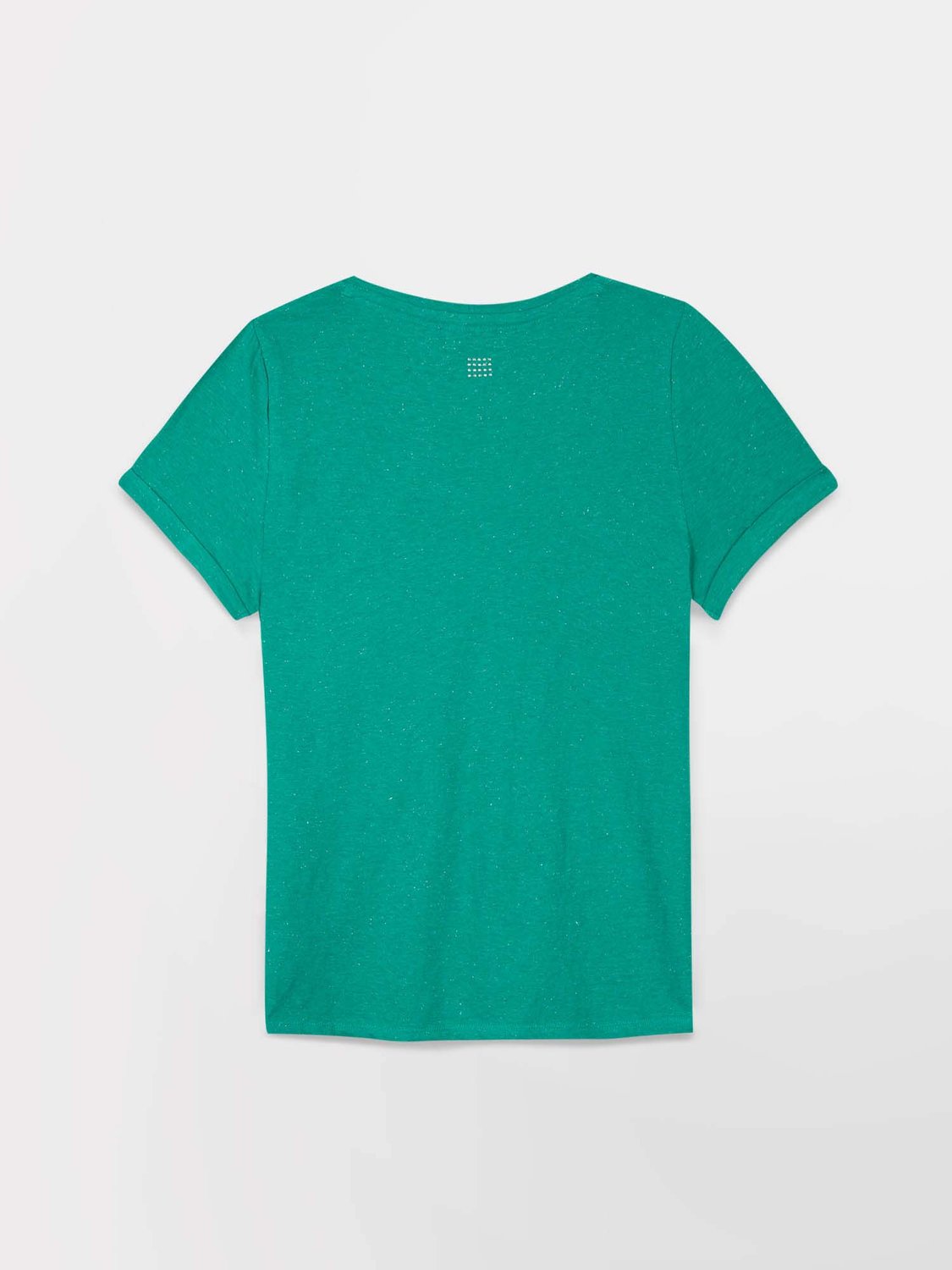 Tee-Shirt Femme Col V Jersey Coton Vert