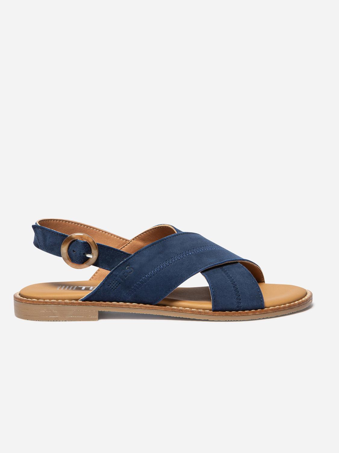 Sandales plates femme marine ASSIANE