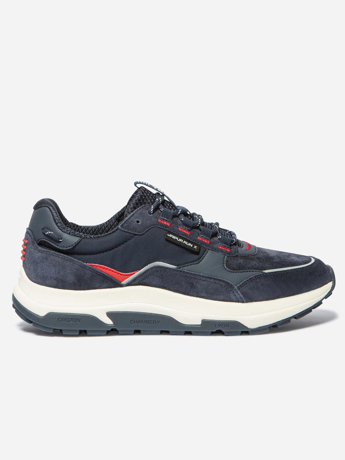 Running Homme Doublée Textile Cuir Marine et Rouge JONASSE
