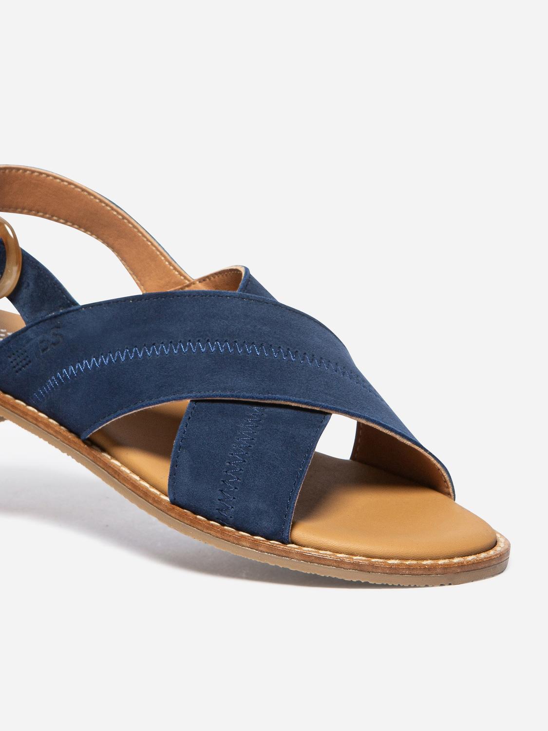 Sandales plates femme marine ASSIANE