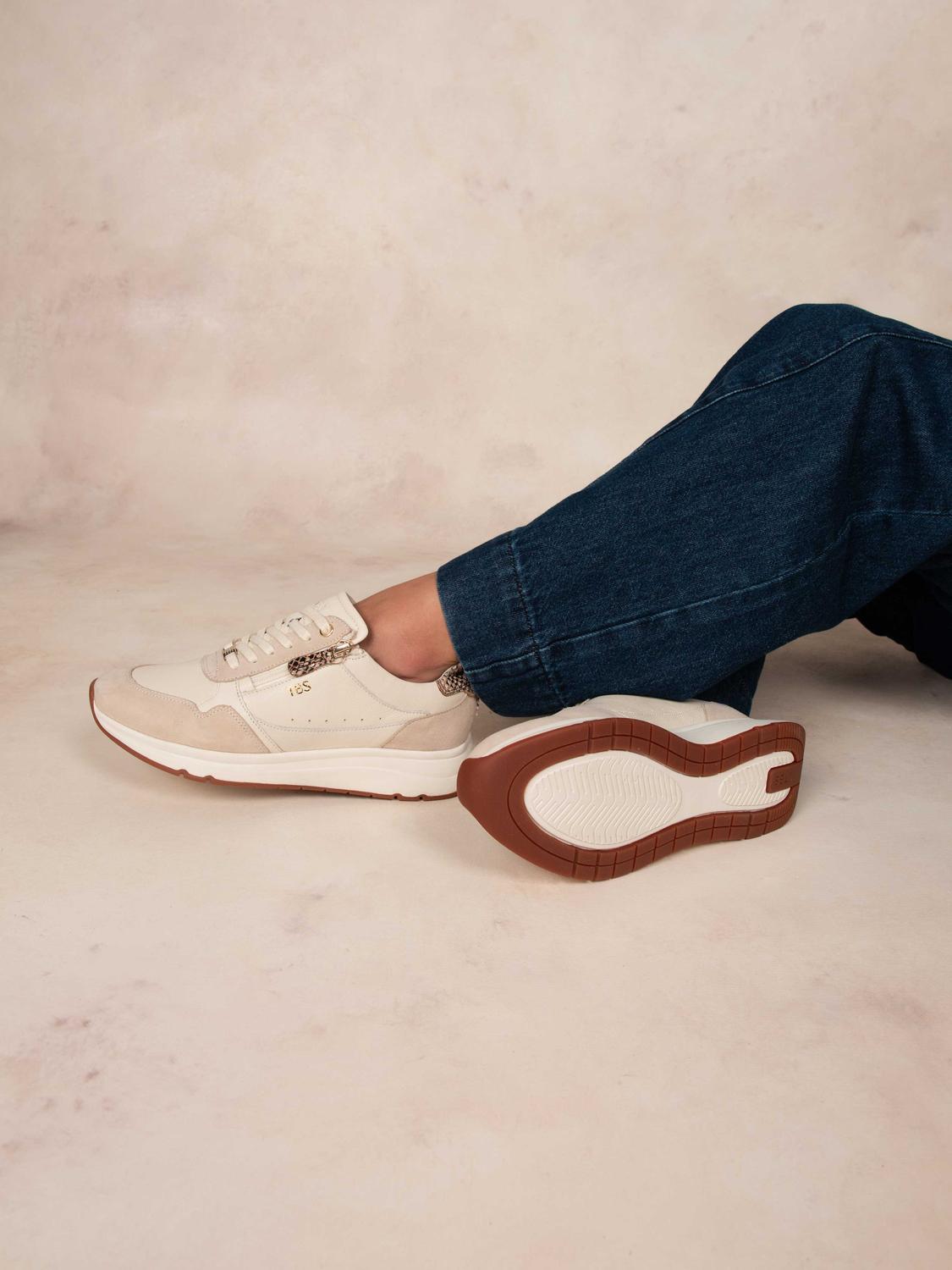 Women's leather sneakers Off-White and Python BLONZIP