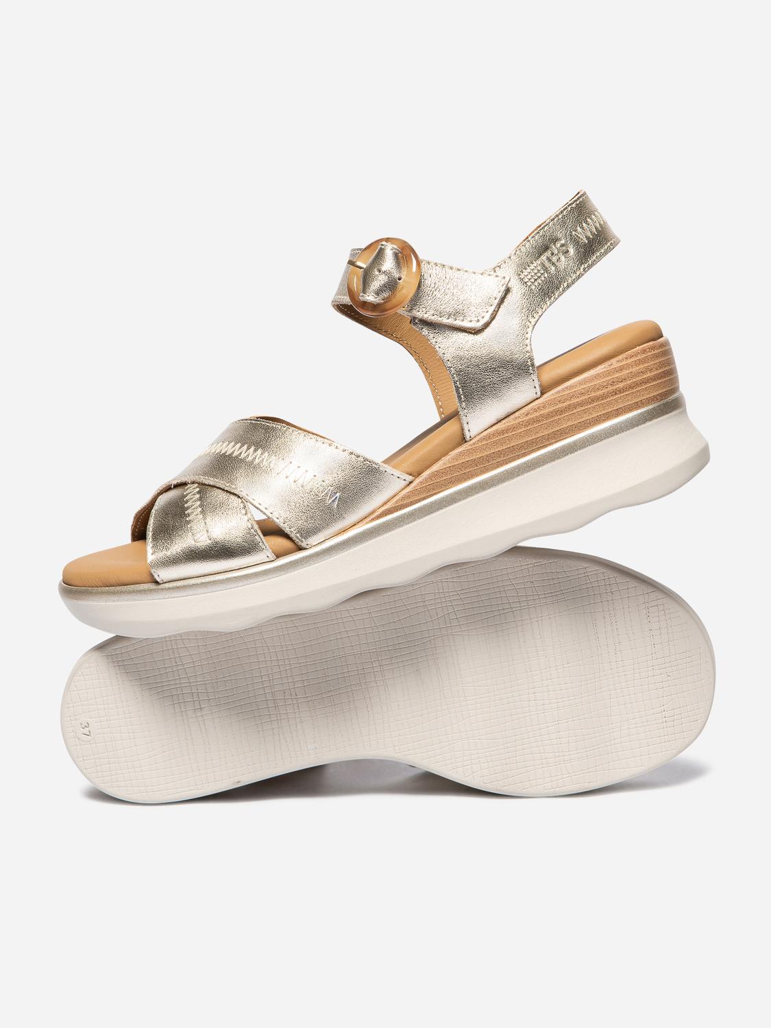 Sandales compensées femme platine HOULEMA