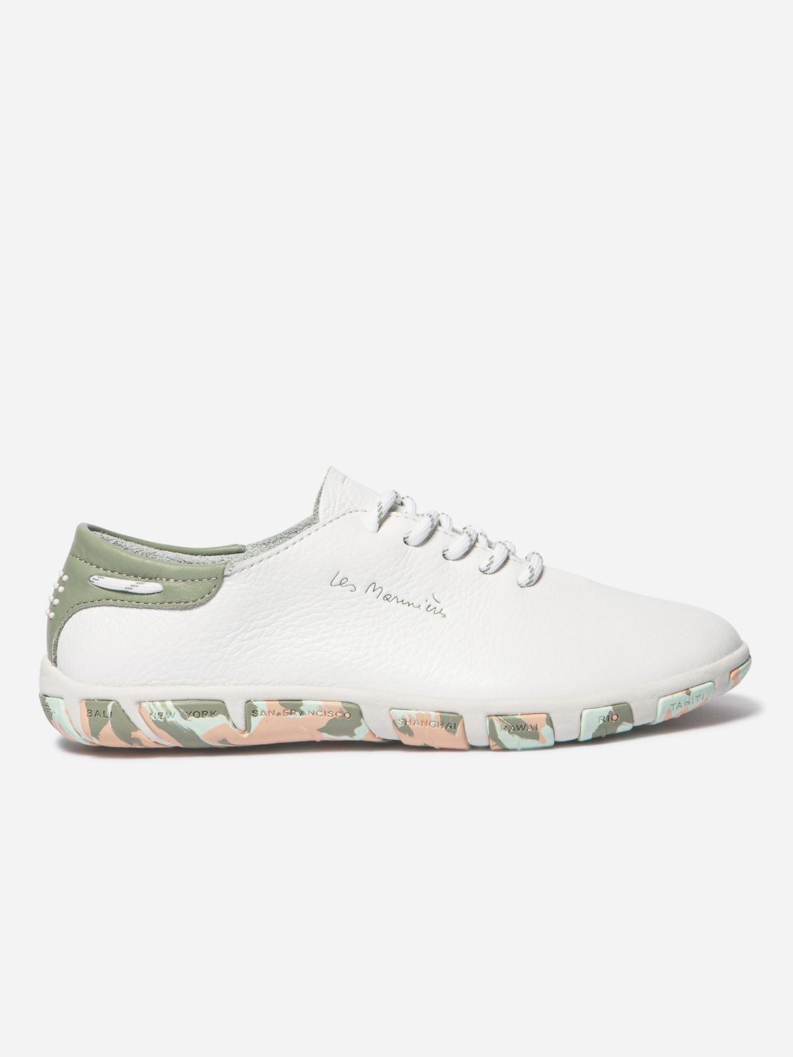Women's leather sneakers White Clay Camo JAZARU