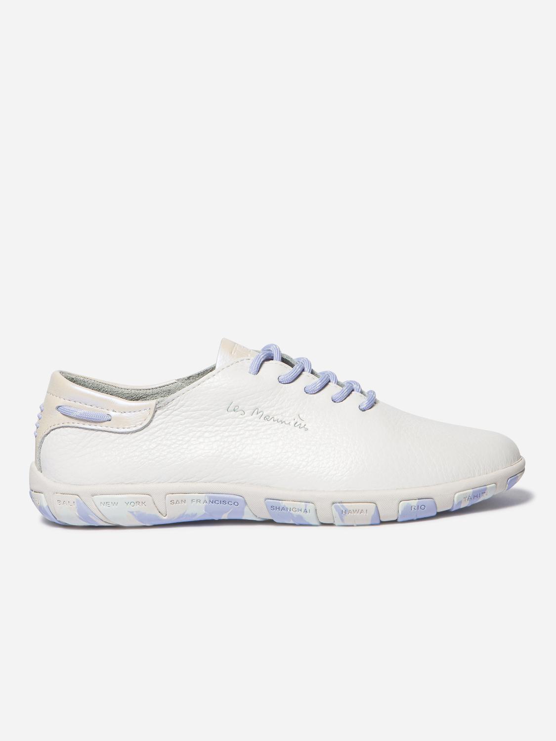 Women's leather sneakers White Iridescent Camo JAZARU