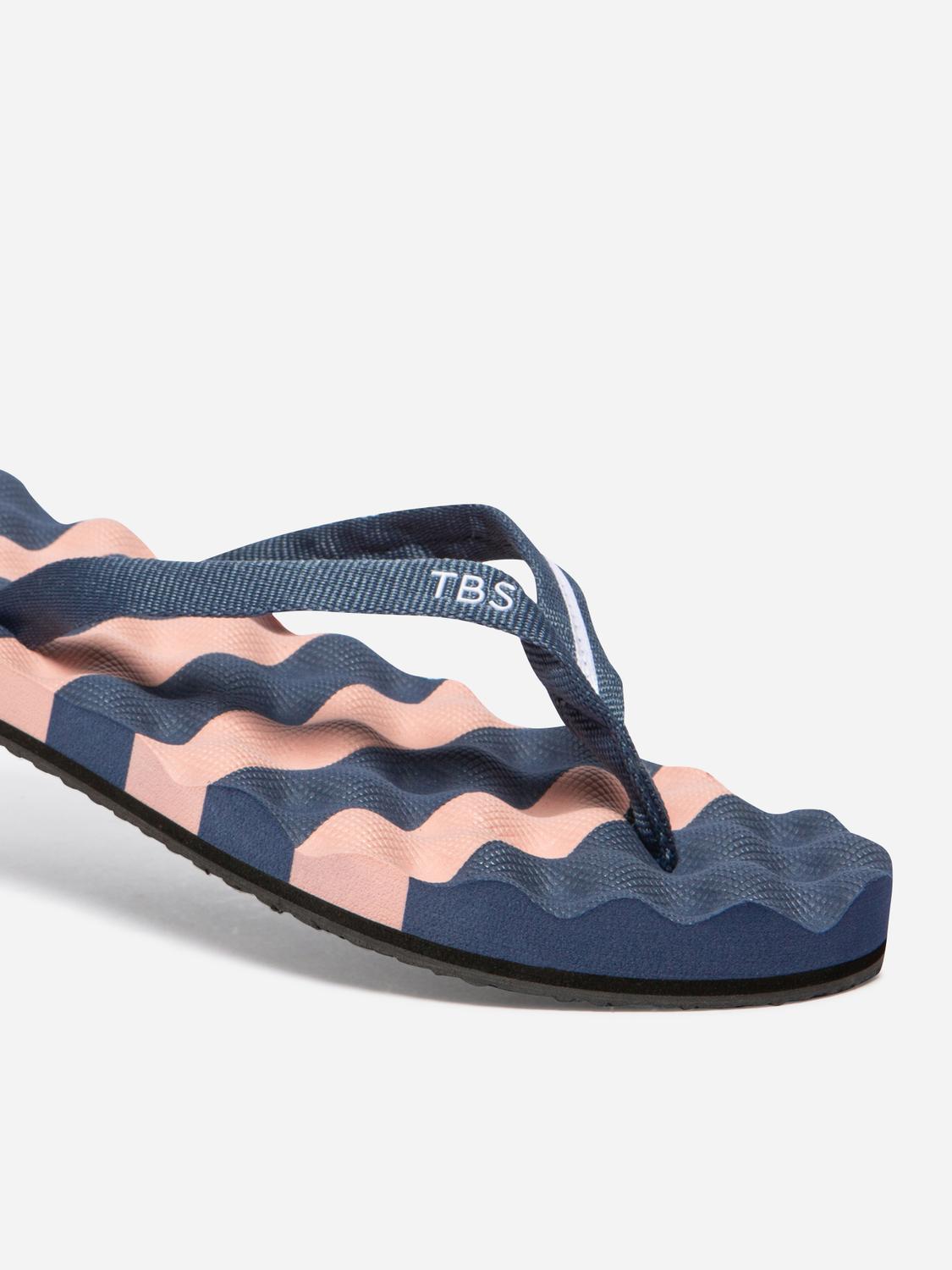 Tongs femme bleu et rose ULRIANE