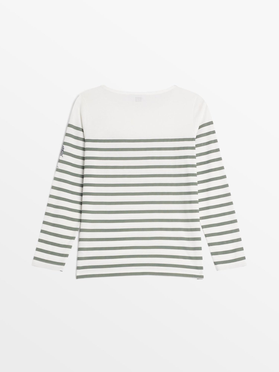 Tee Shirt Marinière Femme Coton Biologique Blanc et Vert
