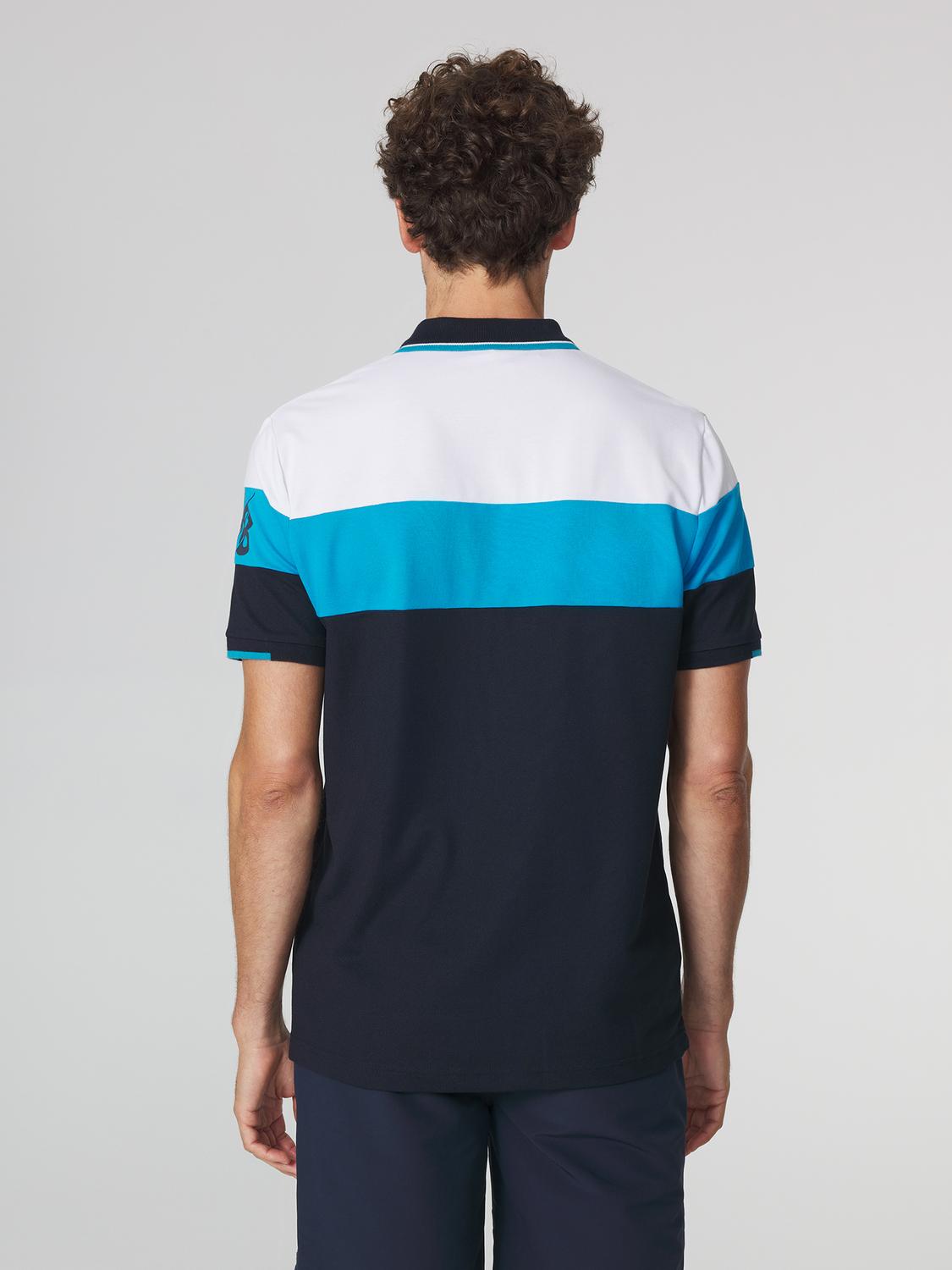 Polo Homme Coupe Ajustée Bleu et Blanc EVANSPOL