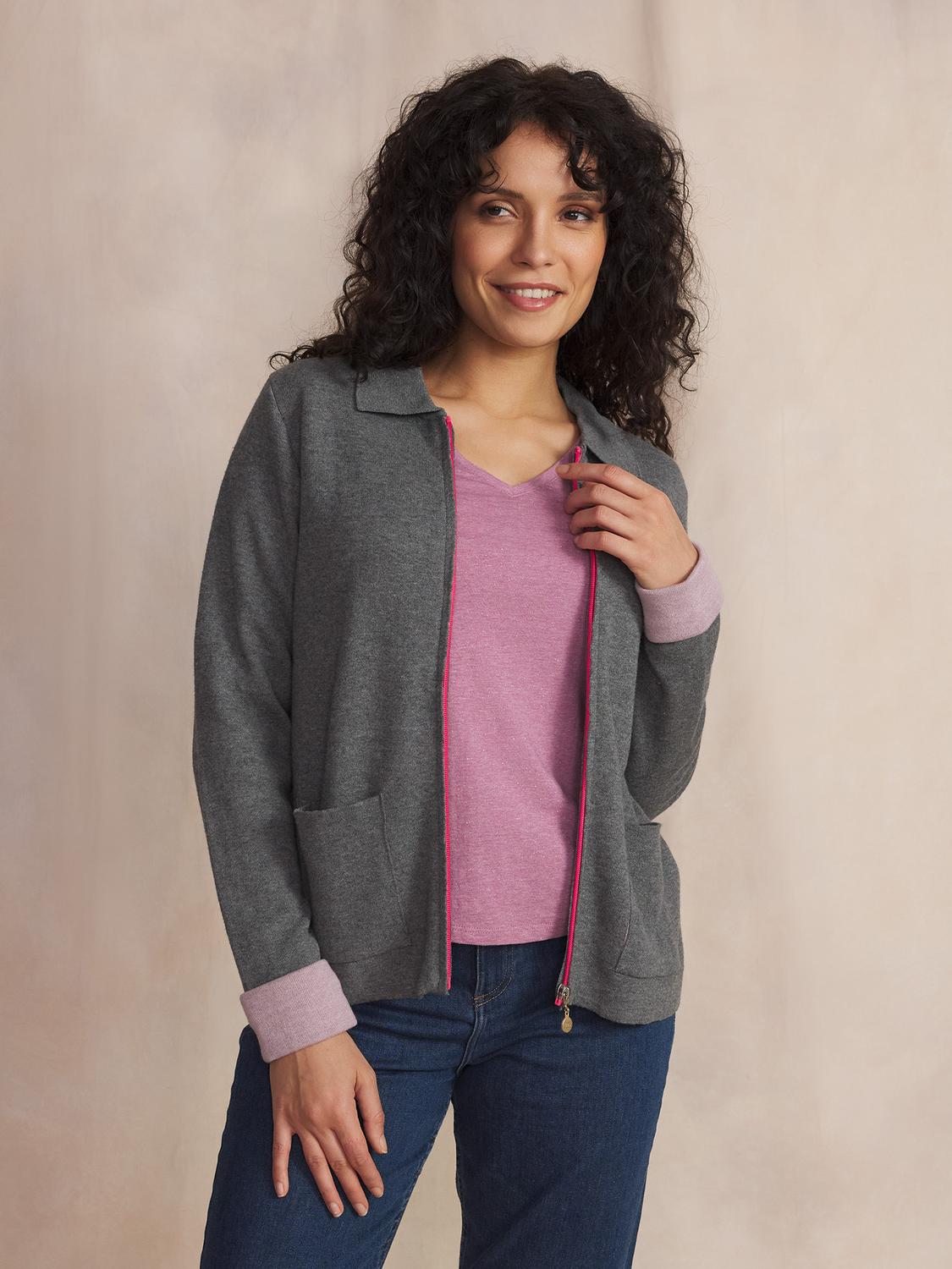 Gilet Gris Chine Manches Longues Gris PIARAGIL Gilet Gris Chine Manches Longues Gris PIARAGIL