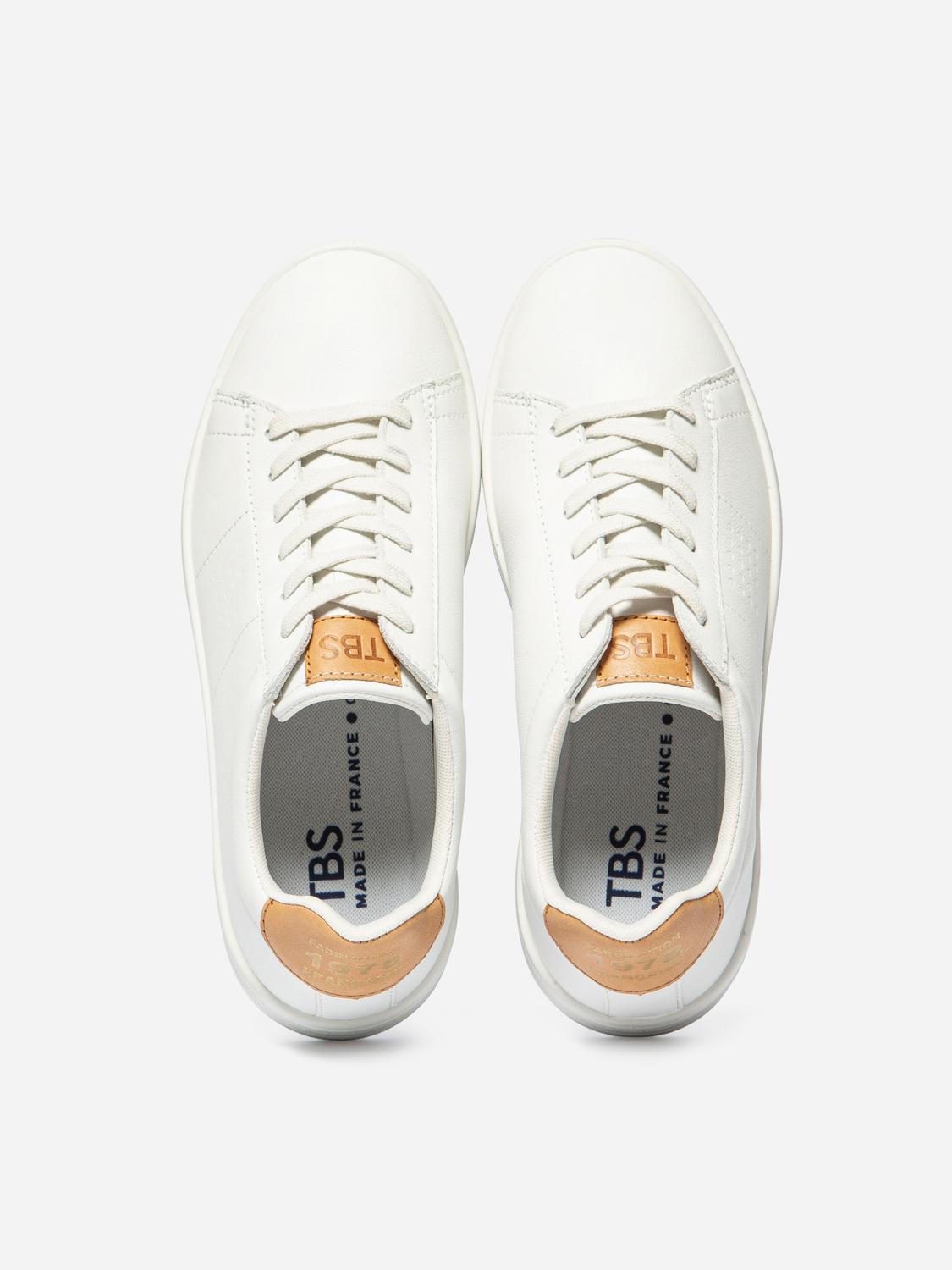 Baskets Homme Fabriquées En France Cuir Blanc FLAUBER Baskets Homme Fabriquées En France Cuir Blanc FLAUBER
