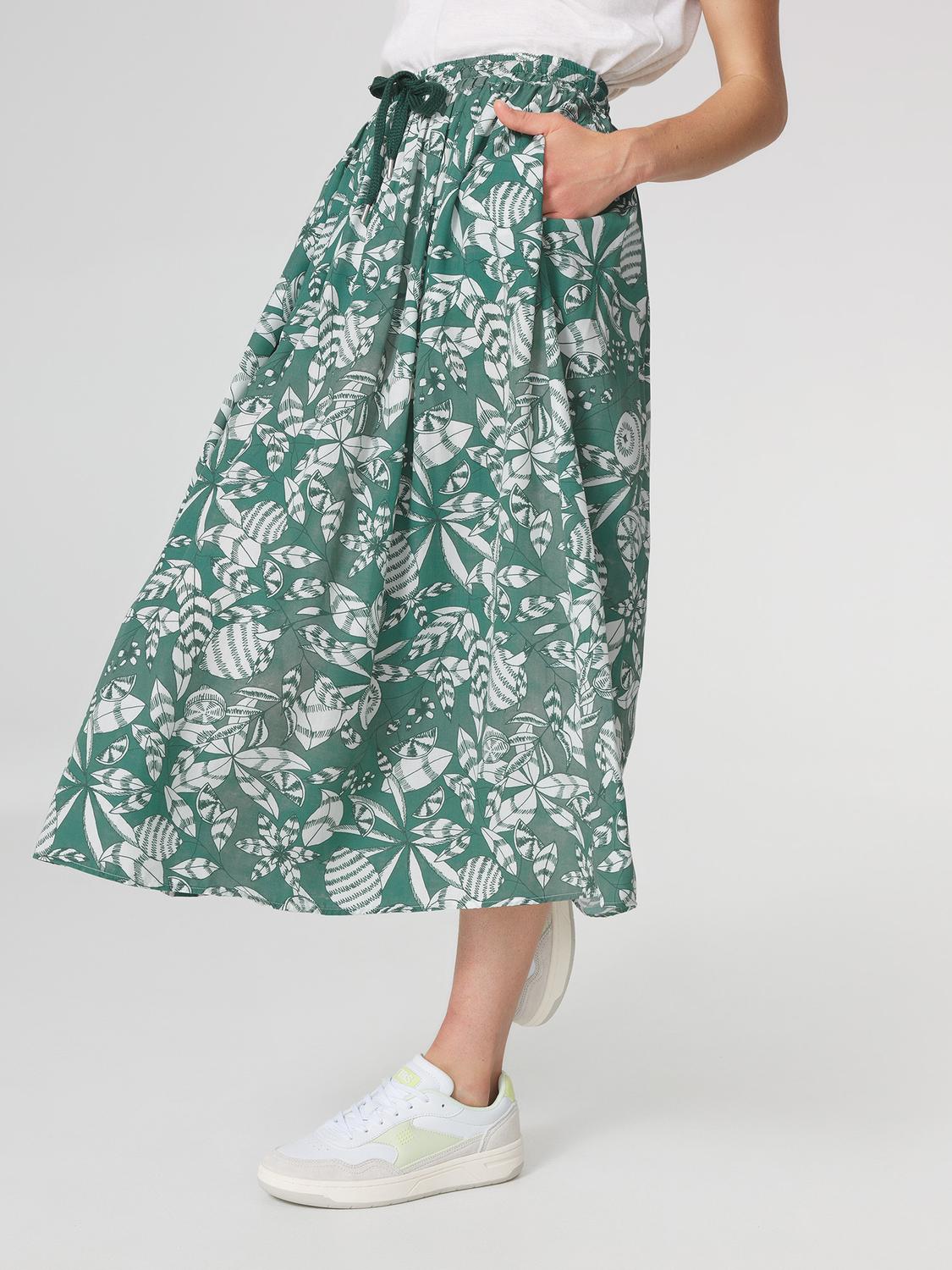 Jupe Longue Femme Imprimés Exclusif TBS Vert JANIEJUP