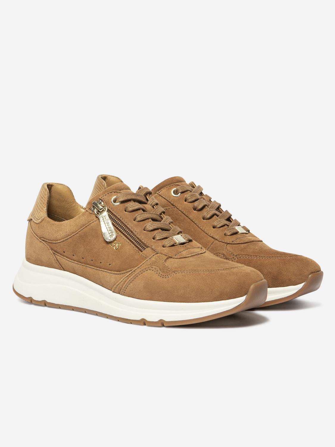 Tennis Femme Doublée Cuir Tan BLONZIP