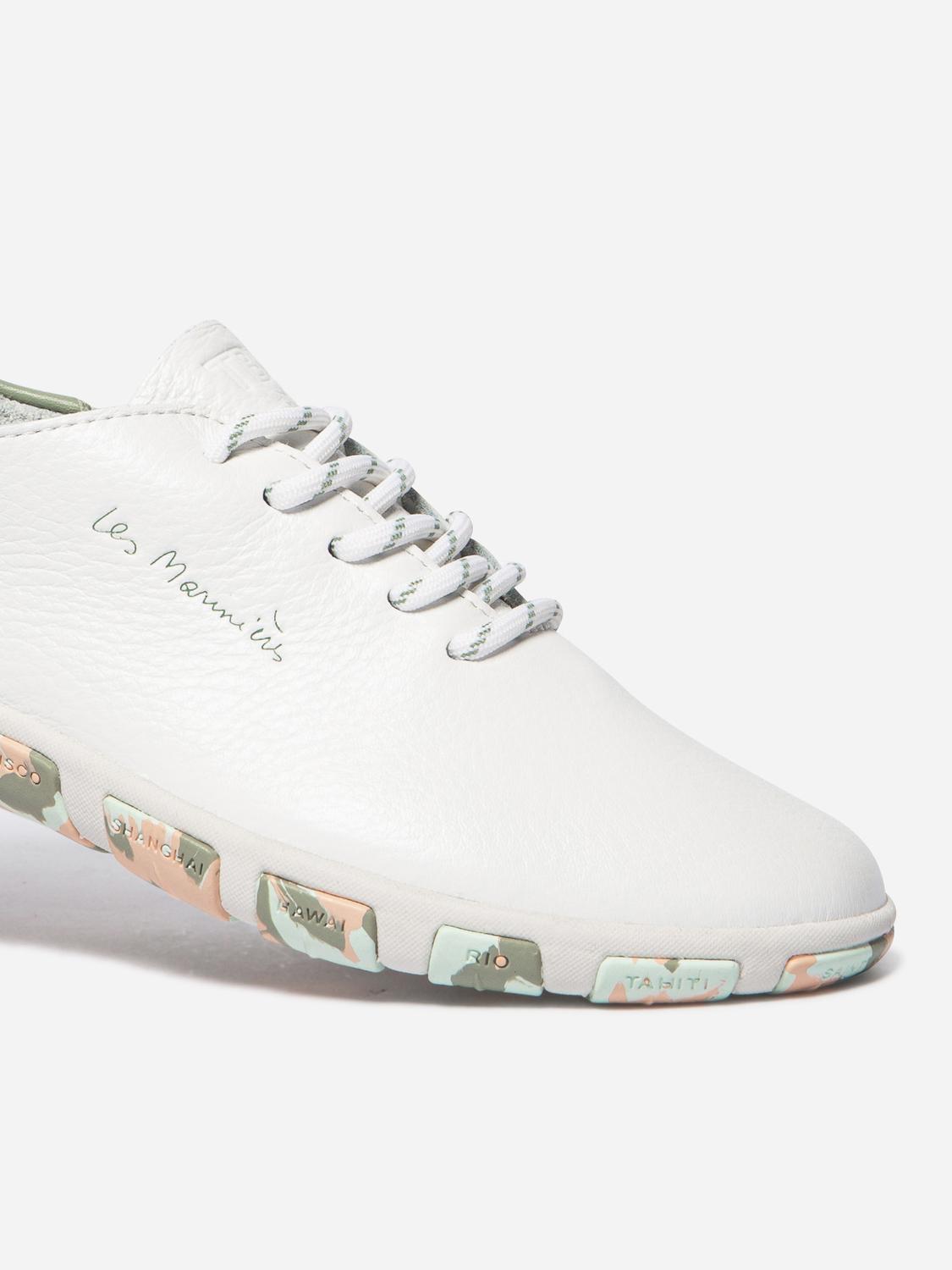 Women's leather sneakers White Clay Camo JAZARU