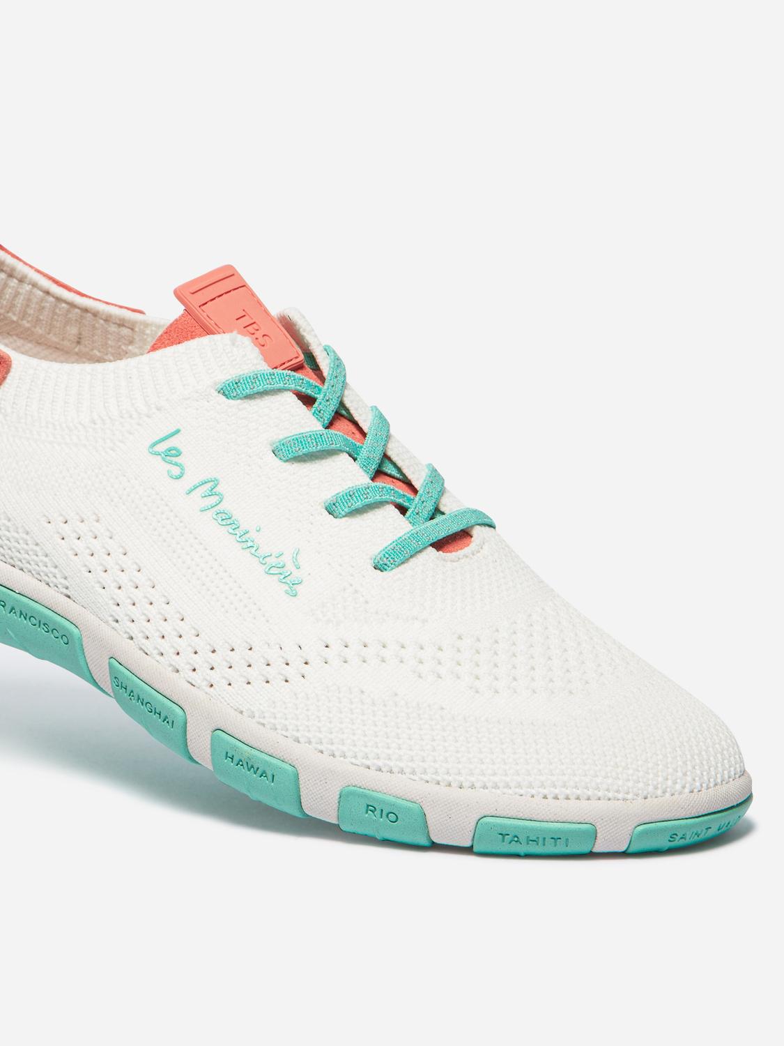 Tennis en toile femme blanc peche opaline JANESSA