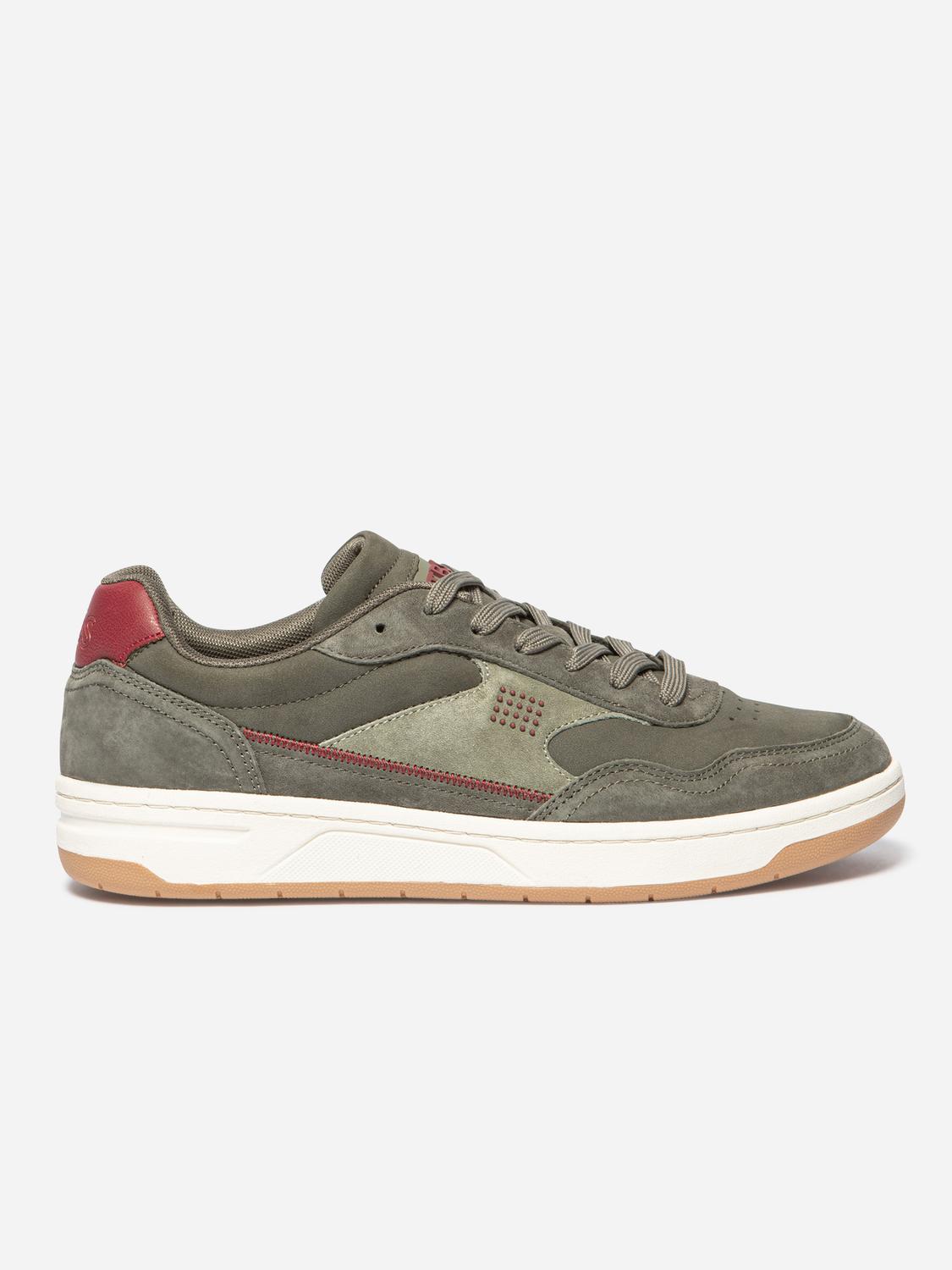 Tennis Homme Cuir Nubuck Vert et Blanc ALMERIO Tennis Homme Cuir Nubuck Vert et Blanc ALMERIO