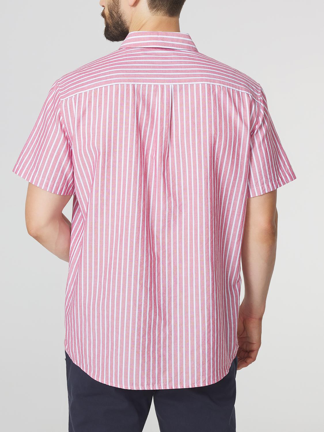 Chemise Homme Coupe Confort Rayures Rouge et Blanc YOHANCHA