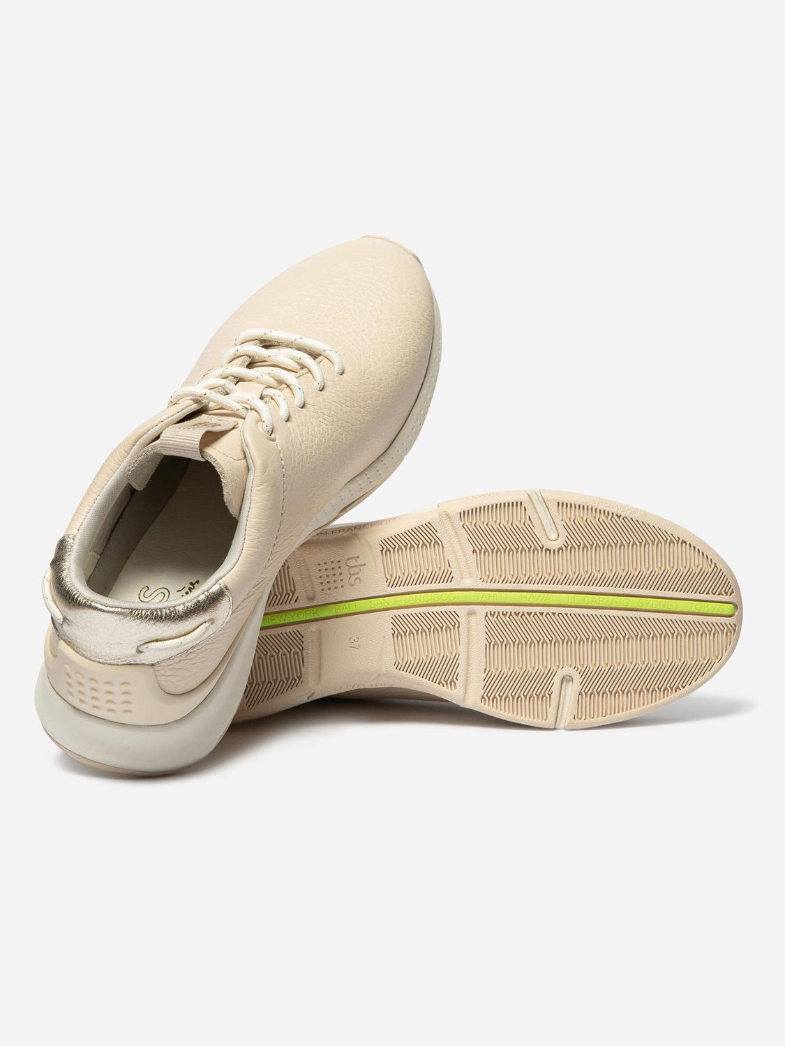 Baskets Femme Confort Cuir Beige