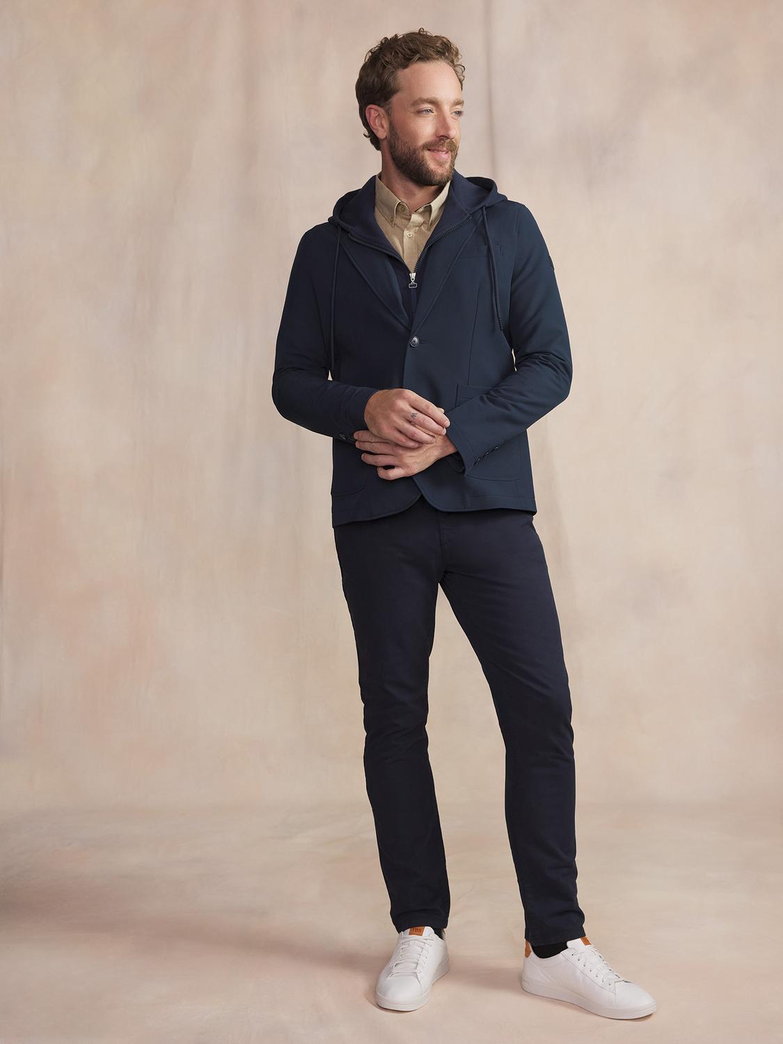 Veste Homme Zippée et Boutonnée Marine FLEEXVES Veste Homme Zippée et Boutonnée Marine FLEEXVES