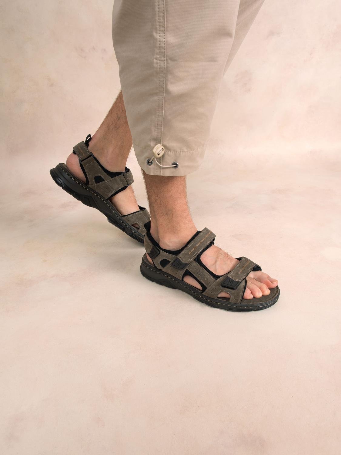 Sandales Homme Semelle Ortholite Cuir Gris