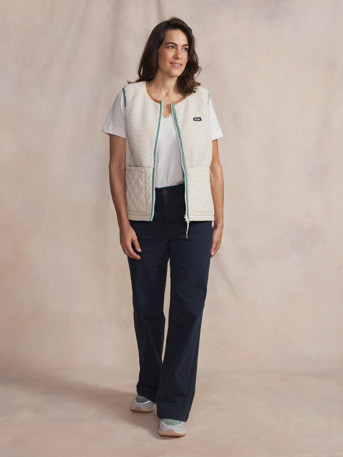 Sherpa sans manches femme ecru WILDASAN