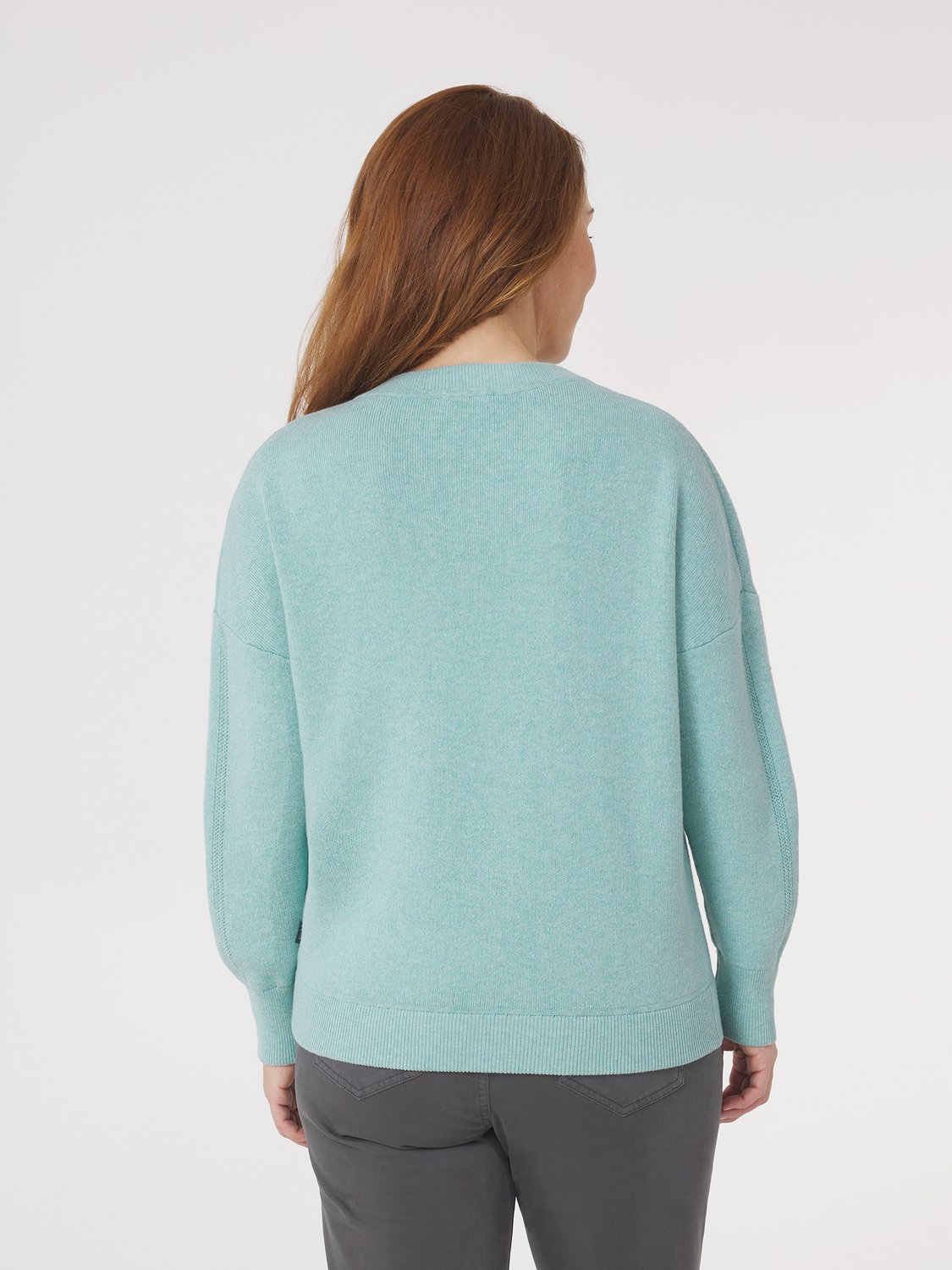 Pull Femme Tricot Col V Coton Laine Vert Clair ENOLAVER